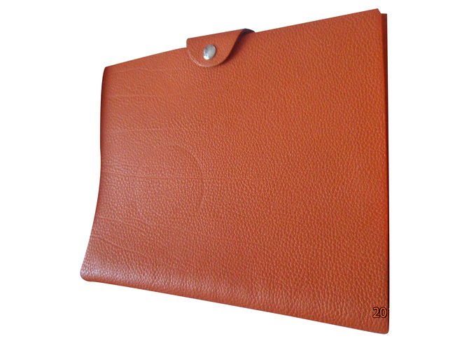 Hermès Notepad Orange Leather  ref.23176