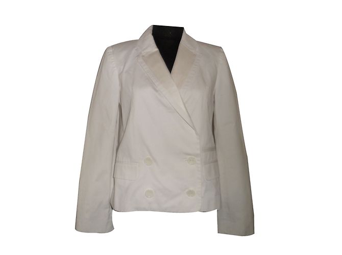Vanessa Bruno Athe Jacke Weiß Baumwolle Größe 36