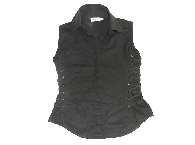Camicia senza maniche Moschino nera in cotone Nero