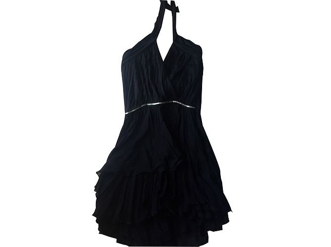 Maje Schwarzes Kleid aus Polyester Größe 38