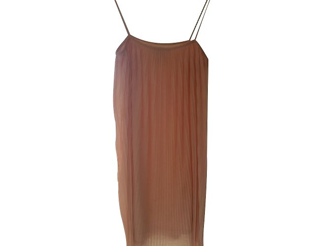 Vestido plissado Topshop rosa