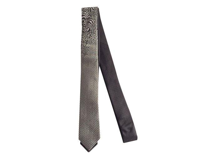 Roberto Cavalli Slim Tie Grey Silk  ref.23354