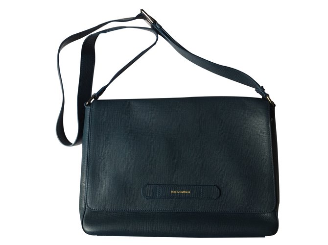 Dolce & Gabbana Messenger bag Blue Leather  ref.23358