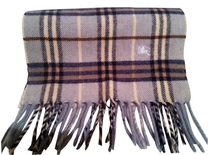 Burberry Foulard Laine Bleu  ref.23431