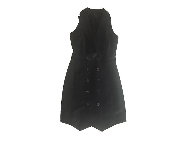 John Richmond Ärmelloses Kleid Schwarz Doppelreihig