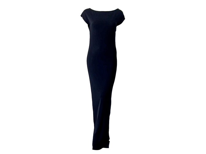 Gucci Vestido de noite Preto Viscose  ref.23565