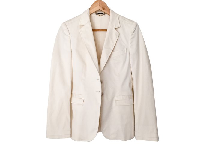 Gucci Jacket Blazer White Cotton  ref.23566