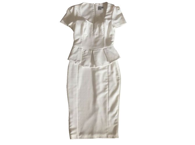 Asos weißes Kleid mit kurzen Ärmeln