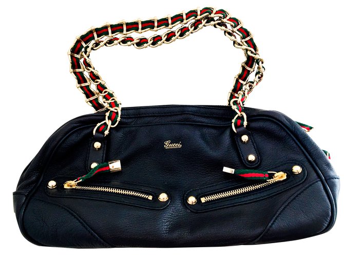 Gucci Handbag Black Leather  ref.23655