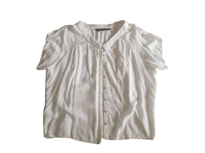 Camicia Zara bianca in cotone a maniche corte Bianco