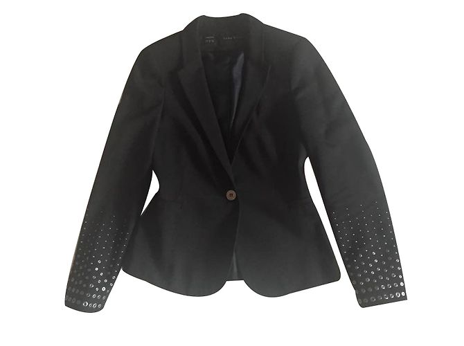 Zara Jacke mit Nieten an den Ärmeln schwarz