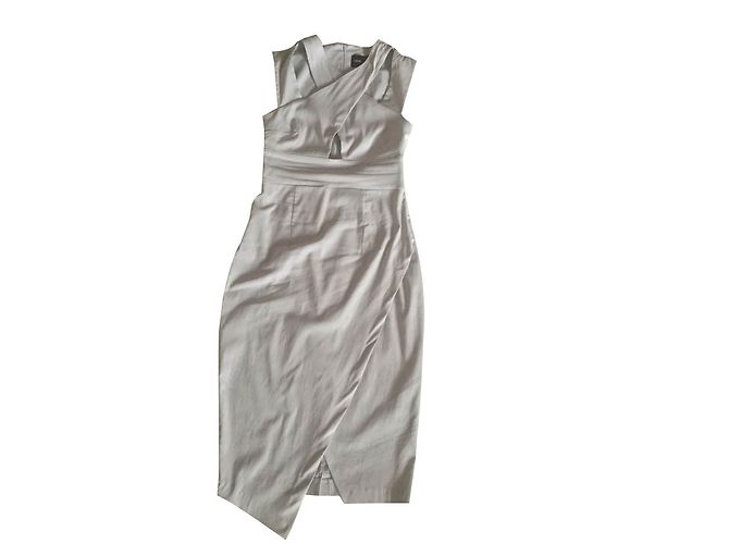 Vestido Asos Gris Perla de Algodón Elástico