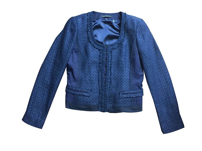 Chaqueta Elie Tahari Azul de Algodón Talla M