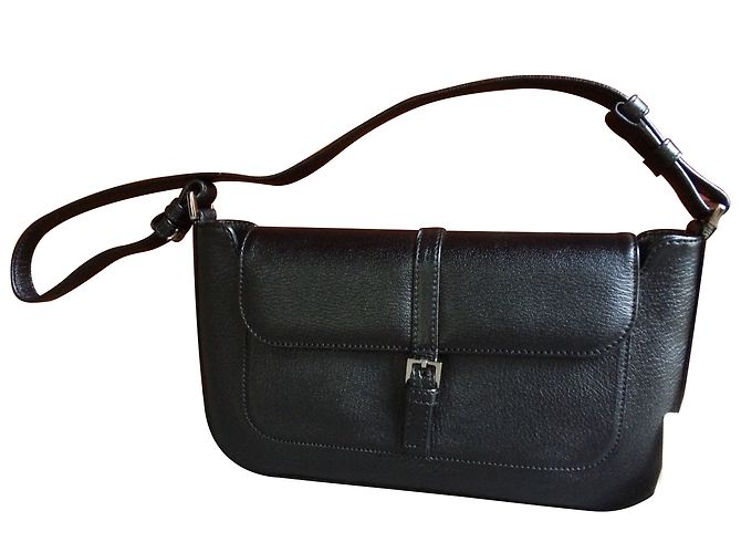 Céline Kleine Lederhandtasche Schwarz