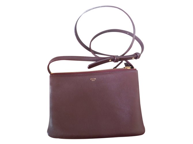 Céline Handbag Dark red Leather  ref.23883