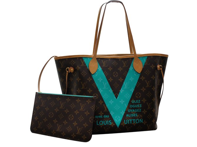 Neverfull Louis Vuitton Handbag Brown Cloth  ref.23888