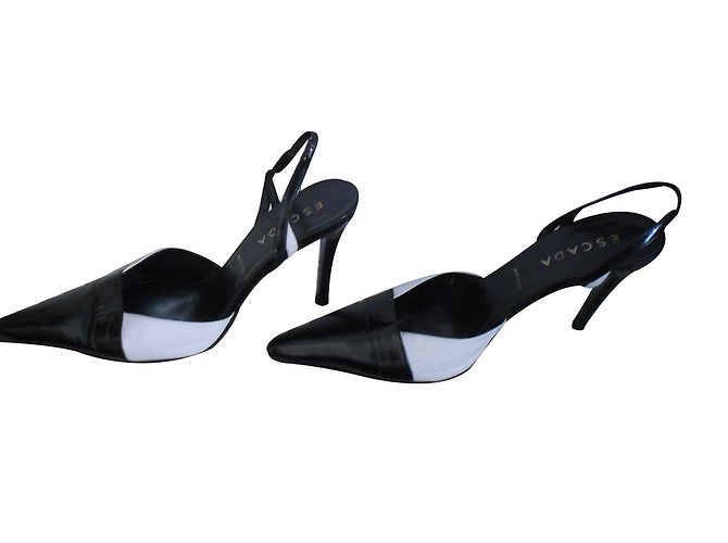 Décolleté Escada in pelle nero e bianco tacco 10cm