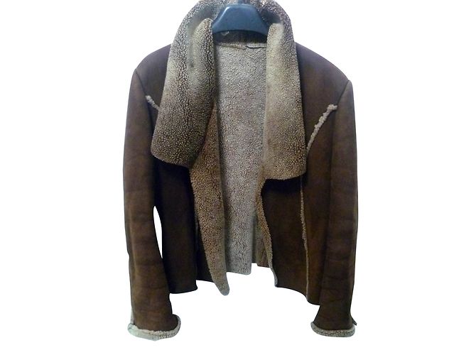 Autre Marque Chaqueta Le Renard de piel de cordero marrón Castaño