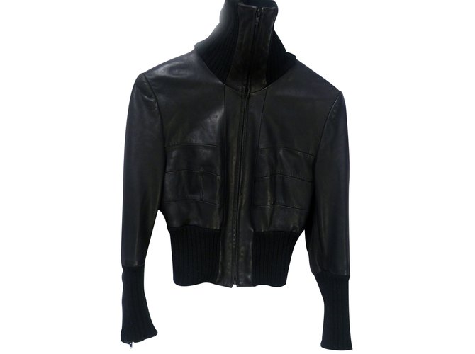Autre Marque Biker jackets Le renard Black Leather  ref.23966