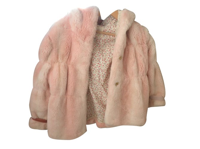 Monnalisa Coat girl Pink Fur  ref.24084