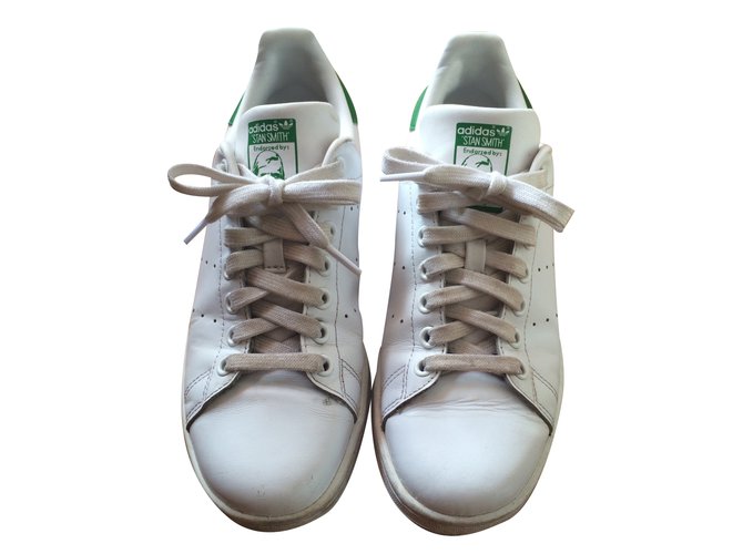 Adidas tênis Branco Couro  ref.24089