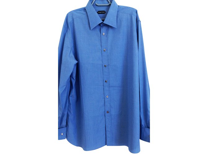 Tom Ford Camicia Blu Cotone  ref.24138