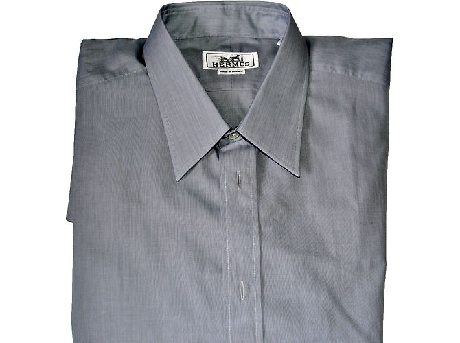 Hermès Hemd Grau Baumwolle
