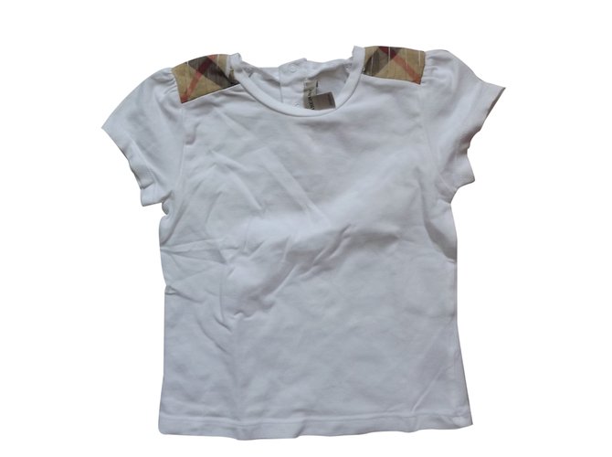 Burberry Tops fille Coton Blanc  ref.24379