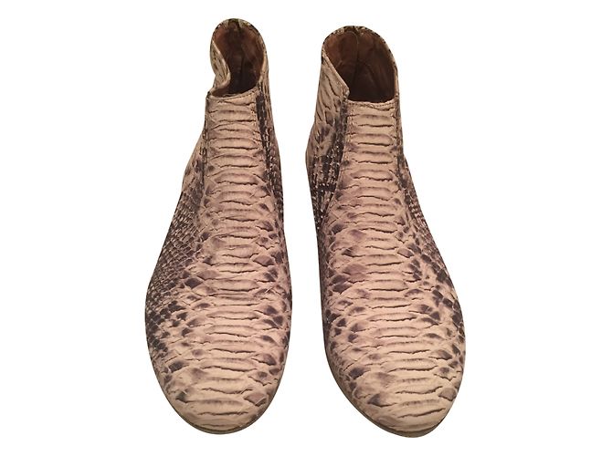 Autre Marque Botines Bocage de piel efecto piel de serpiente