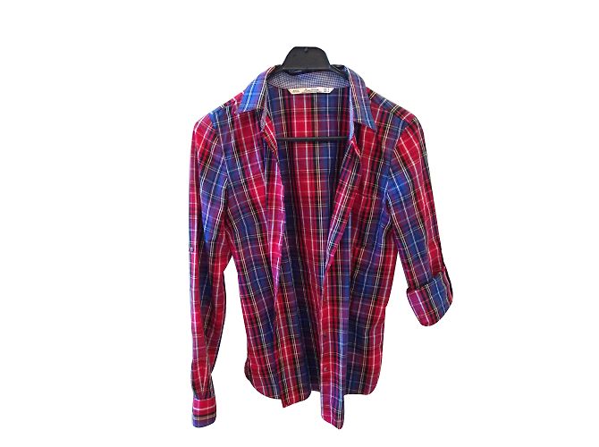 Camicia Zara a righe rosse in cotone Taglia S Rosso