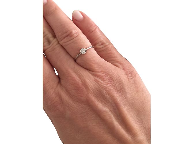 Djula Ring aus Weißgold und Diamant Größe 52