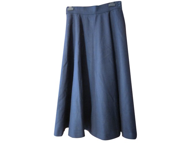 Yves Saint Laurent Skirt Blue Wool  ref.24674