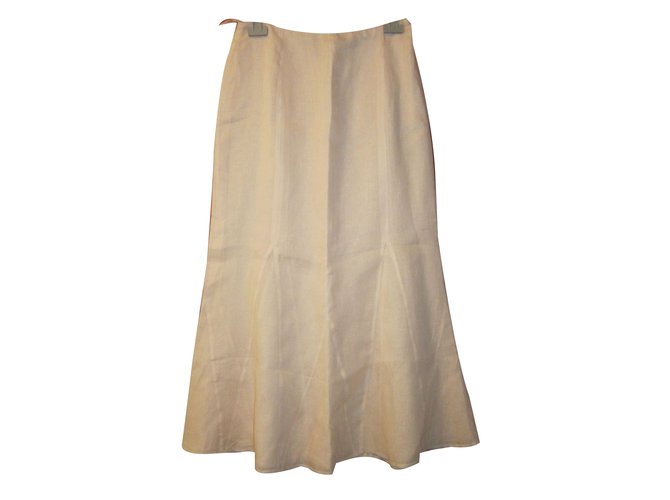 Chanel Skirt Beige Linen  ref.24682