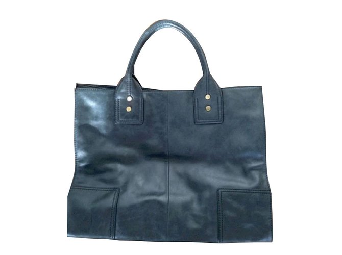 Clio Golbrenner Handbag Dark grey Leather  ref.24708