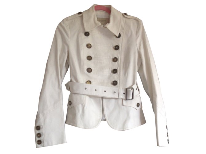 Burberry Military jacket White Cotton  ref.24757