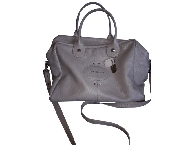 Longchamp Quadri Grey Leather  ref.24761