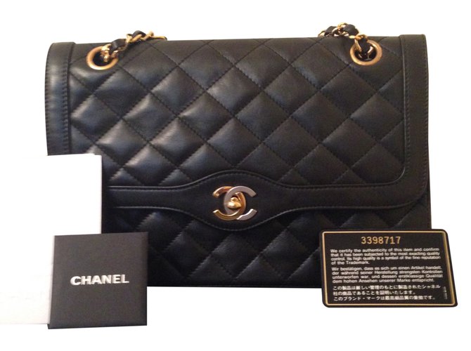 Chanel Timeless Black Leather  ref.24782