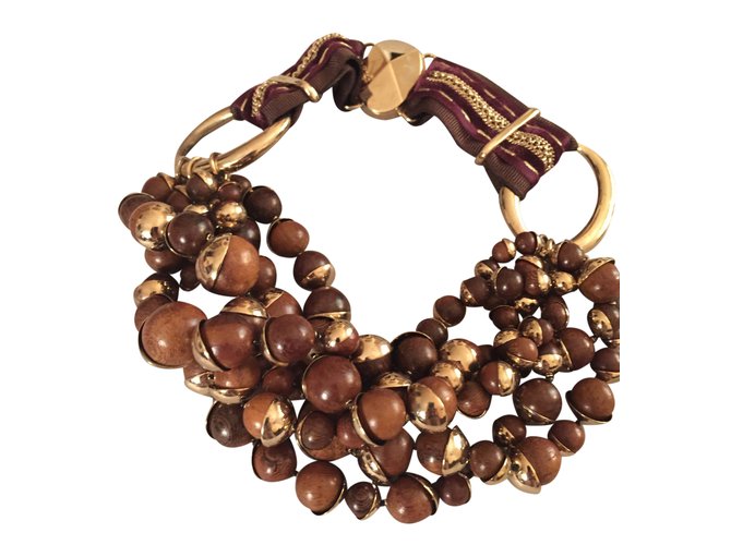 Christian Dior Necklace Brown Wood  ref.24800