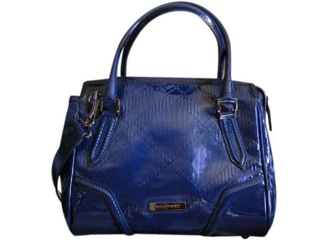 Burberry Handbag Blue Patent leather  ref.24832