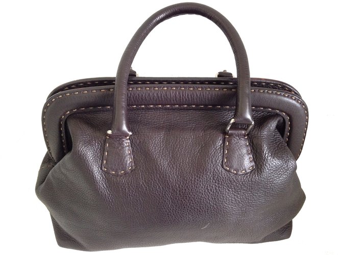 Fendi Doctor bag Cuir Marron  ref.24892