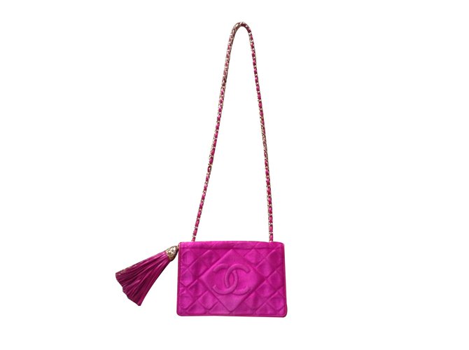 Wallet On Chain Chanel Handbag Pink  ref.24928