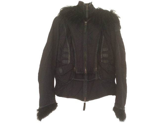 Sylvie Schimmel Biker jacket Black Fur  ref.24929