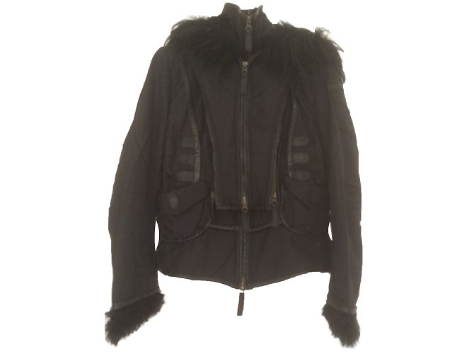Giacca Biker Sylvie Schimmel Nera in Visone Nero