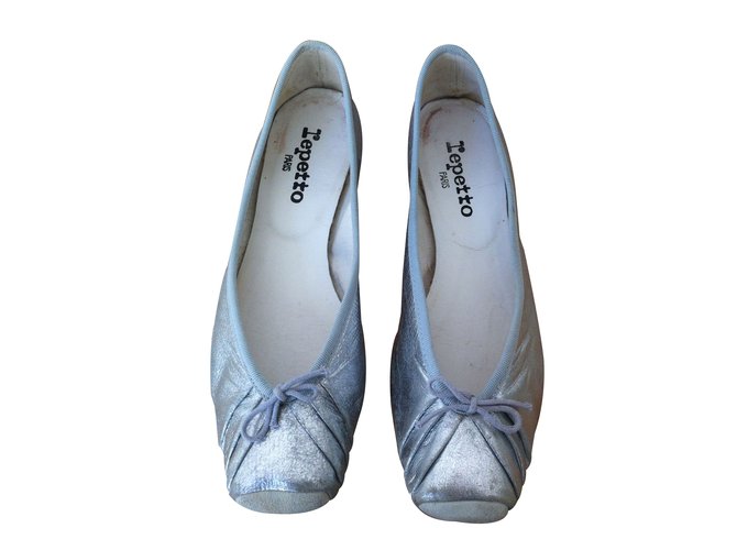 Repetto Ballet flats Silvery Leather  ref.24940