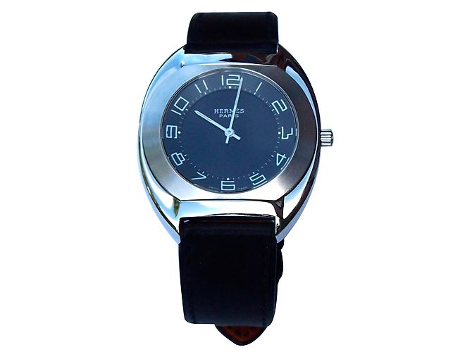 Hermès Relógio de quartzo Preto Aço