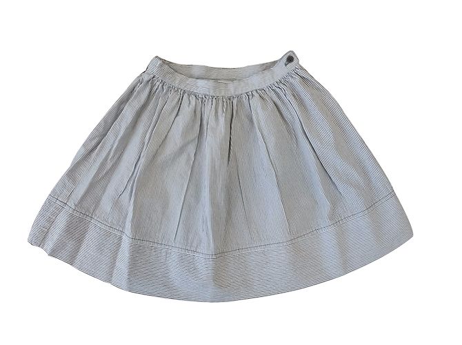 Jupe Petit Bateau à rayures gris et blanc coton 4 ans