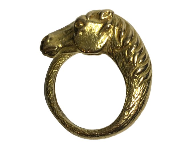 No Brand anel de cavalo cabeça de ouro Dourado Ouro amarelo  ref.25038