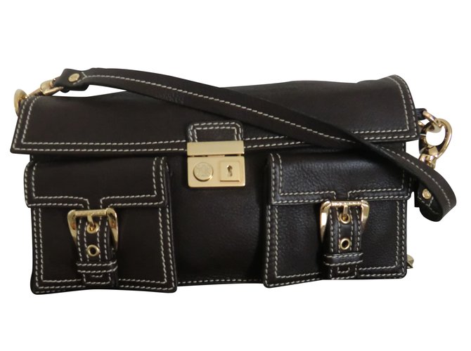 Céline Handbag Brown Leather  ref.25136