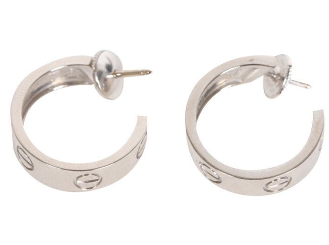 Cartier Gold Love earrings Silvery  ref.25143