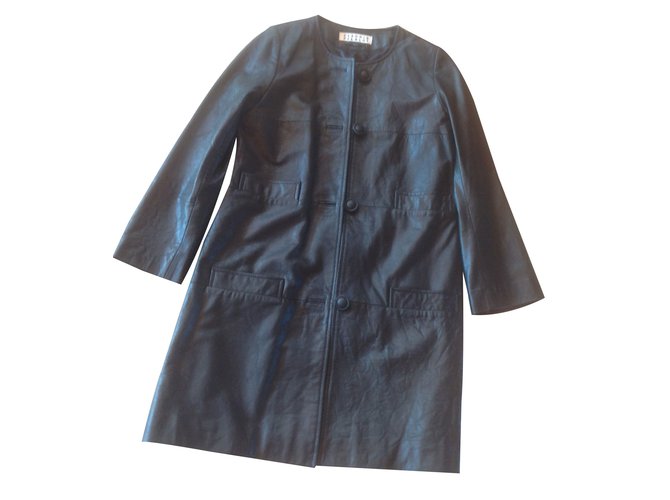 Claudie Pierlot Casaco Preto Couro  ref.25187